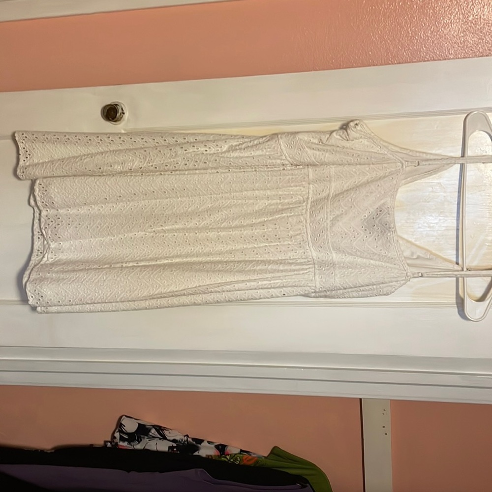 White eyelet lace dress